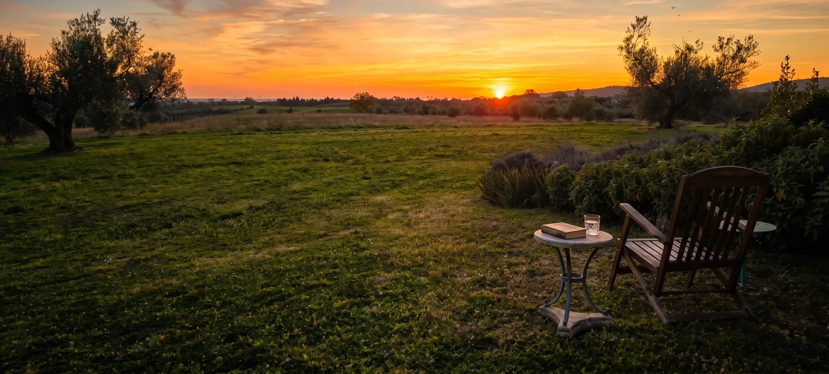 Tramonto sugli oliveti I&P nell'Alta Tuscia, tra Canino e Tessennano